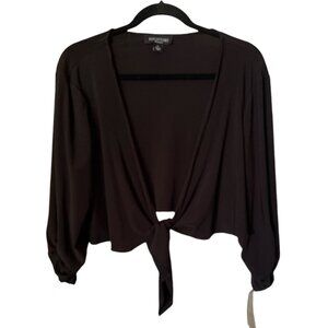 Perceptions New York Womens Black Tie Front Shrug Cardigan 1X NWT